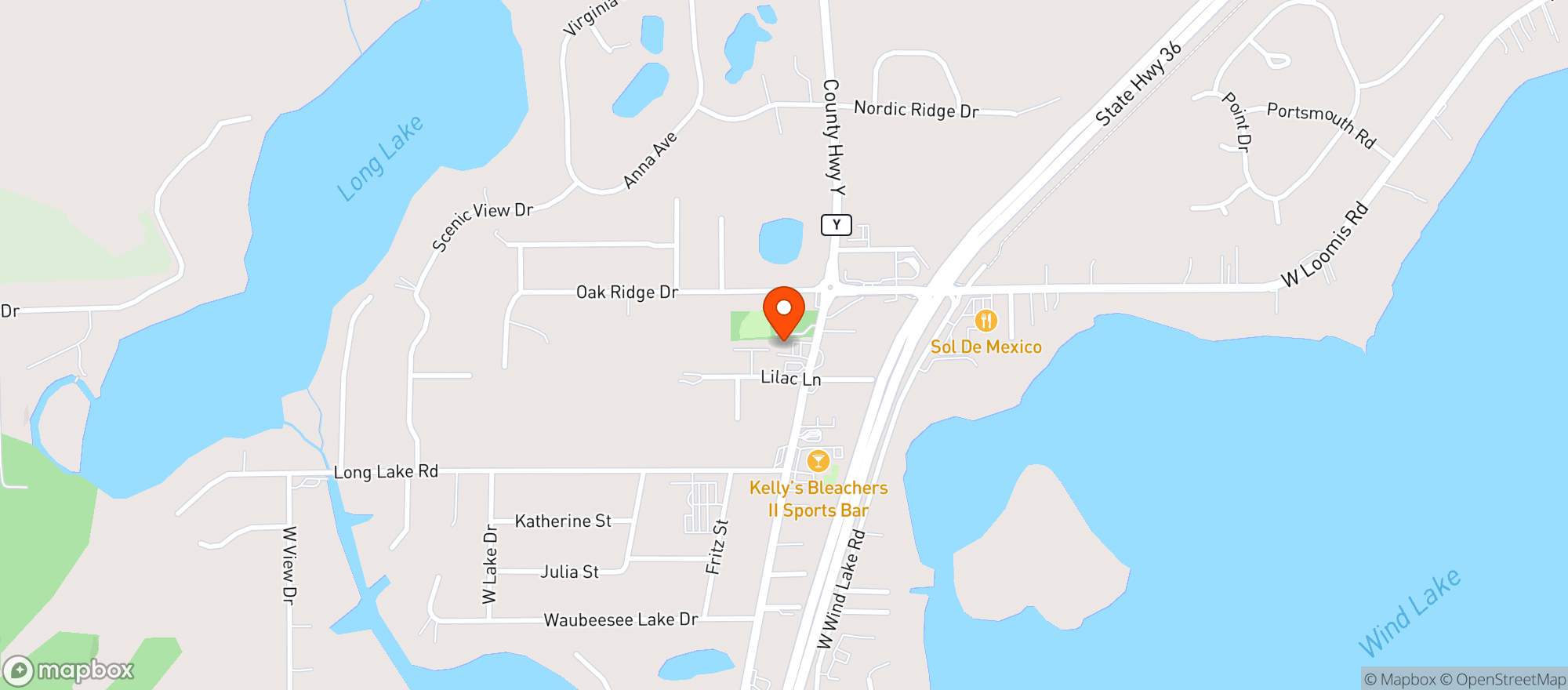 Map showing B-Lazy Pub And Grill