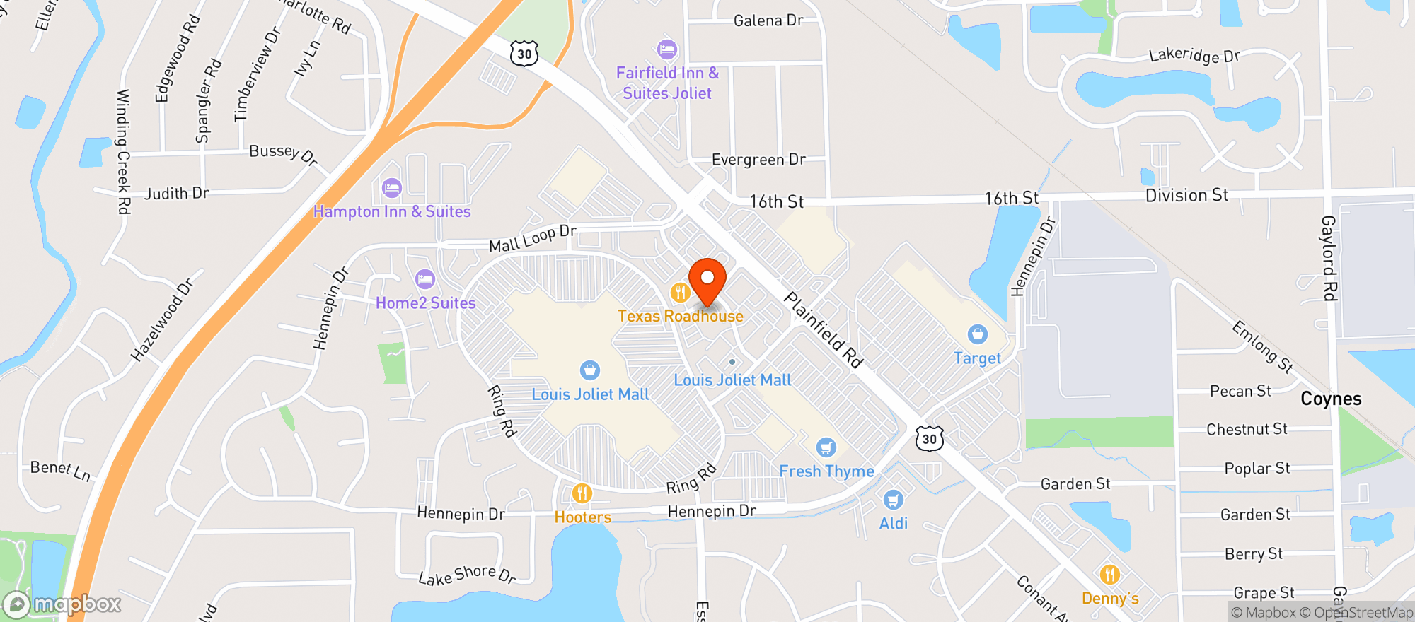 Map showing Binnys Beverage Depot