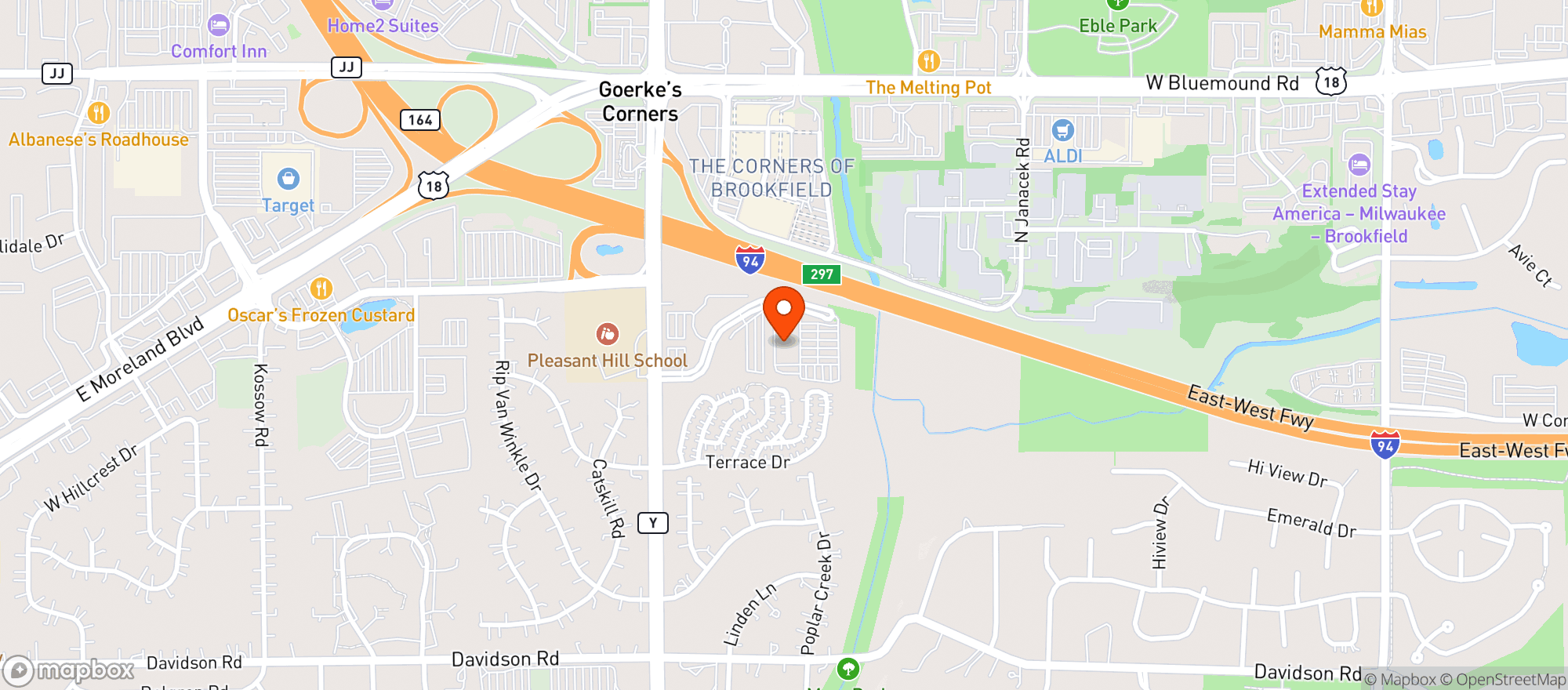 Map showing Wisconsin Athletic Club