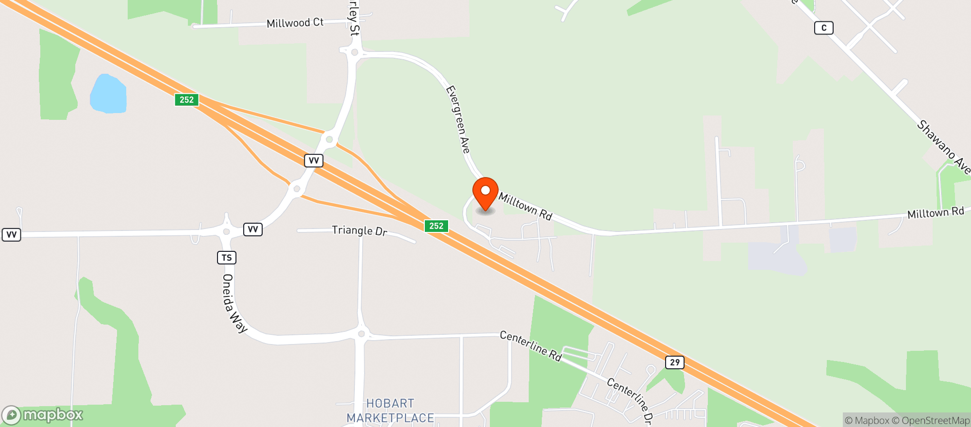 Map showing Maplewood Shell