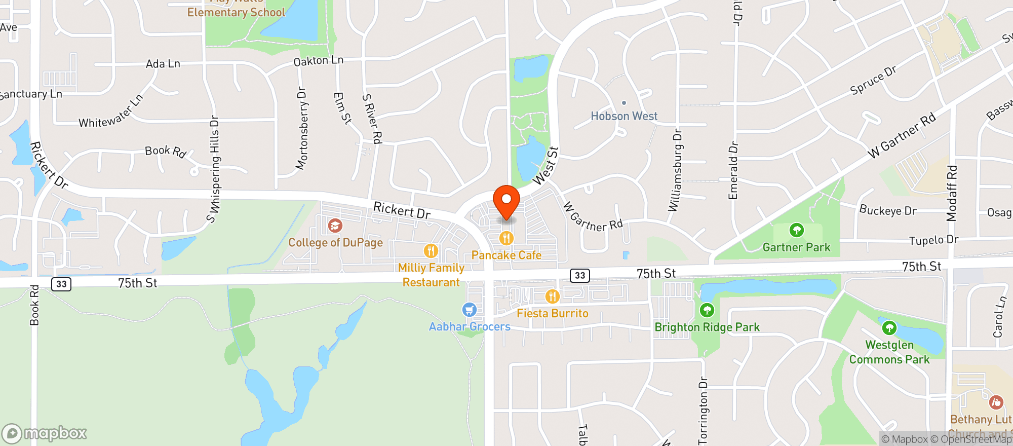 Map showing J P Liquors
