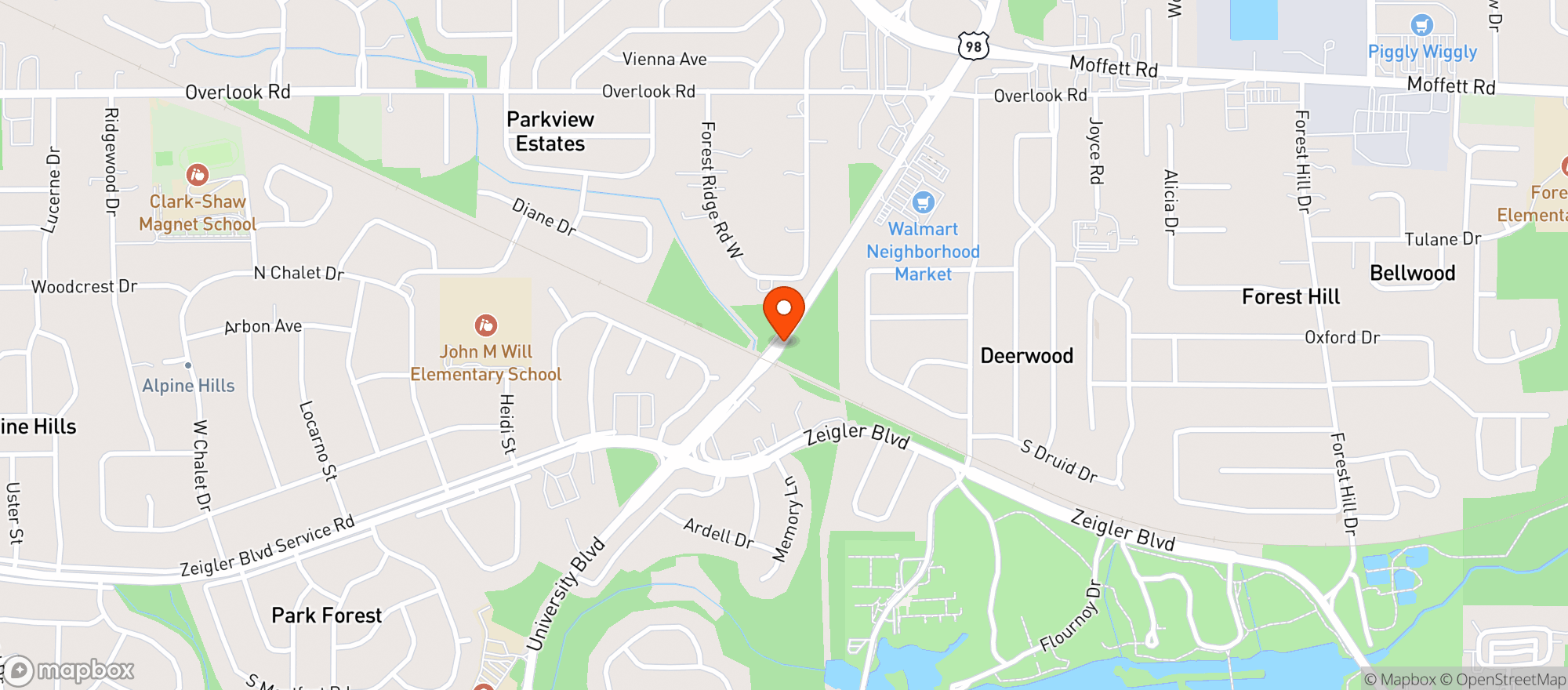 Map showing Walmart Neighborhood Market