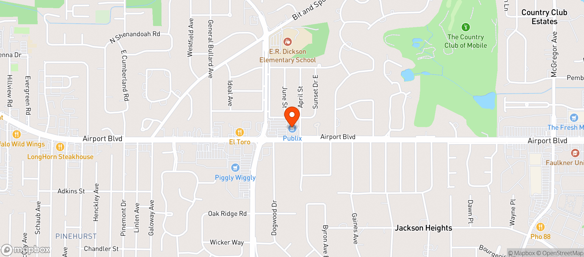 Map showing Publix