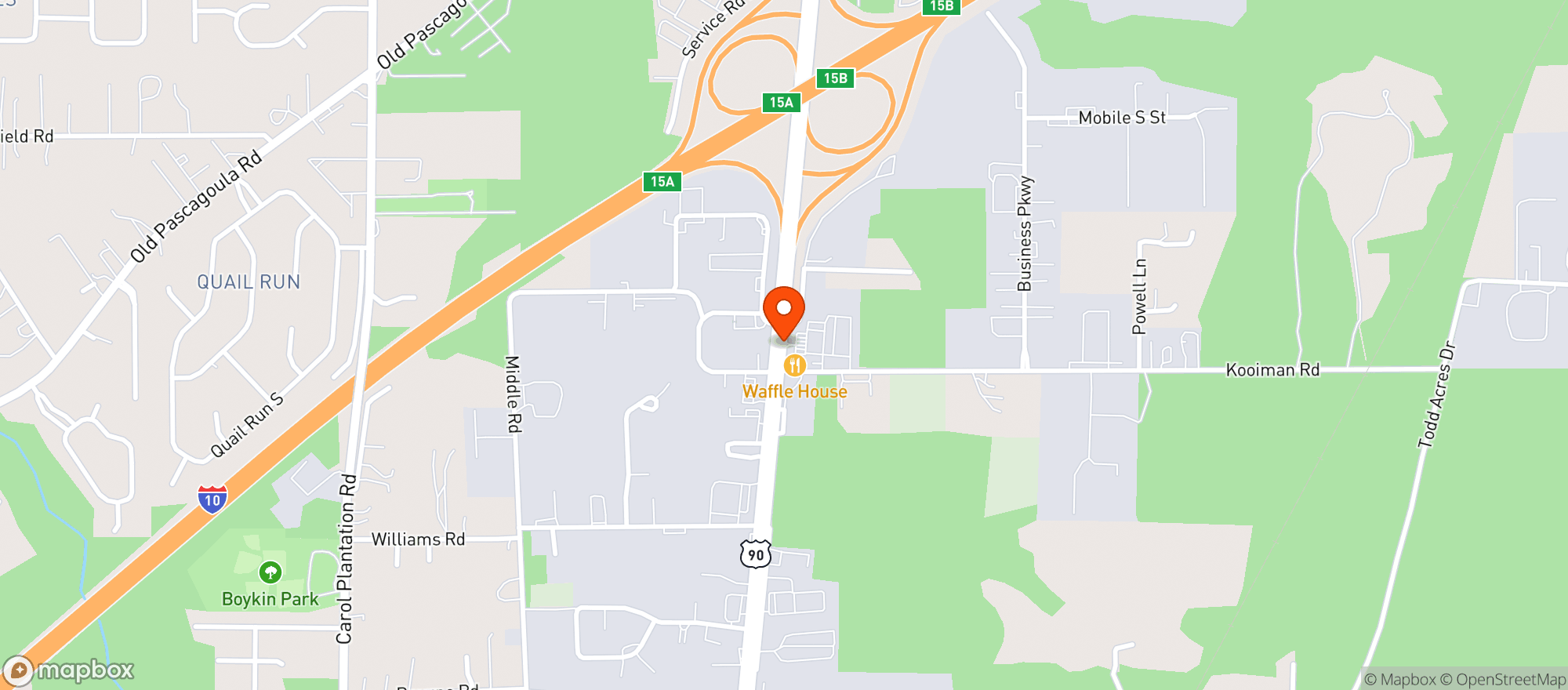 Map showing QuikTrip