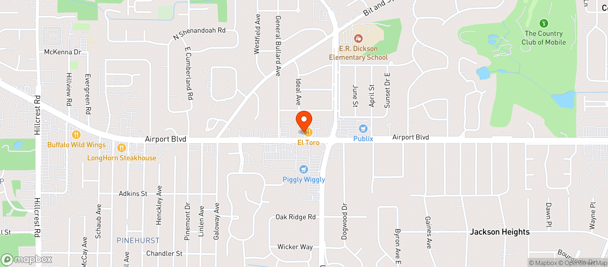 Map showing Moes Original Bbq