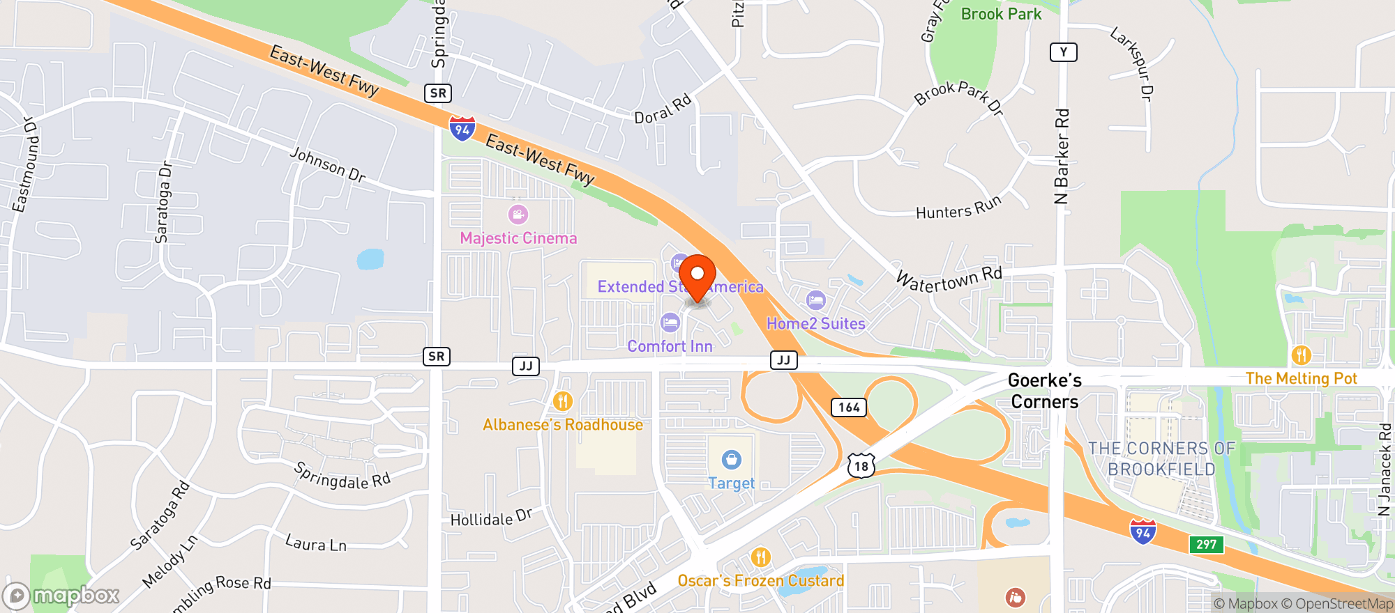 Map showing Texas Roadhouse