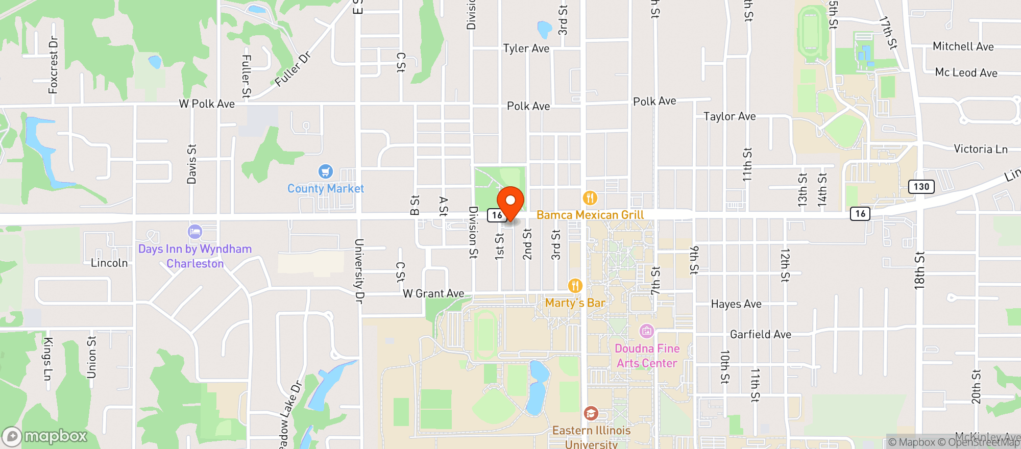 Map showing Gateway Liquor - Charleston
