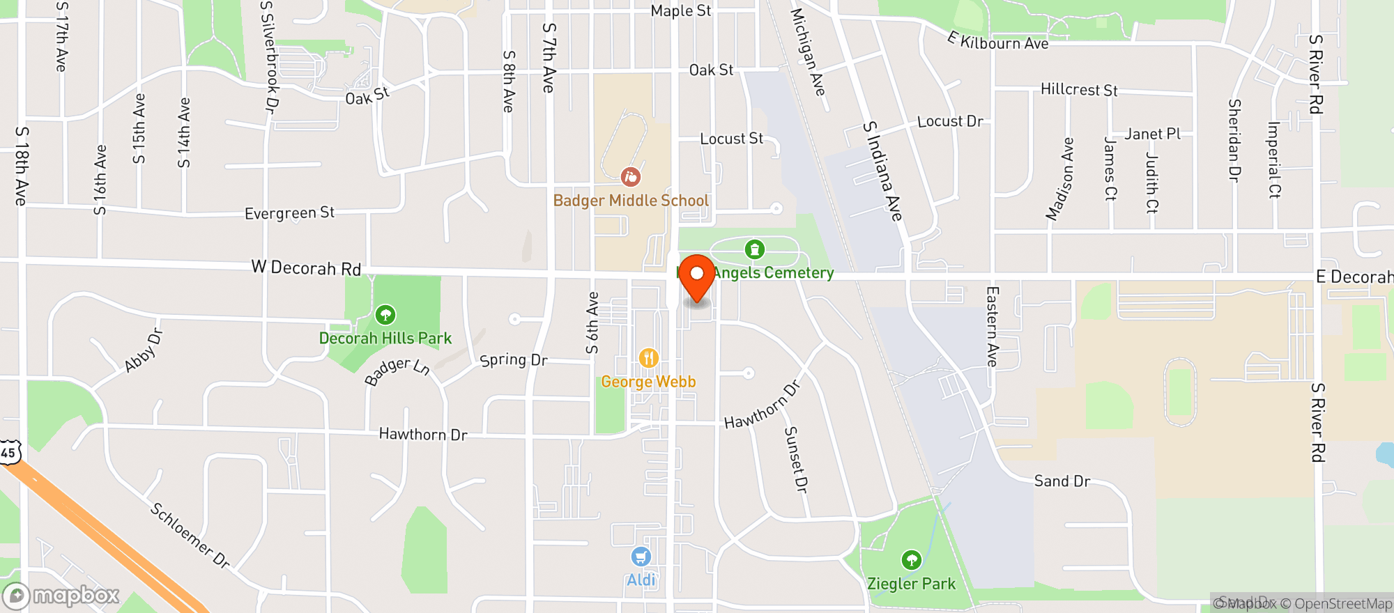 Map showing Jeffs Spirits On Main