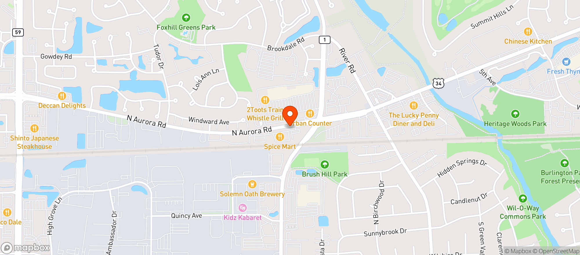 Map showing Up North Ale House