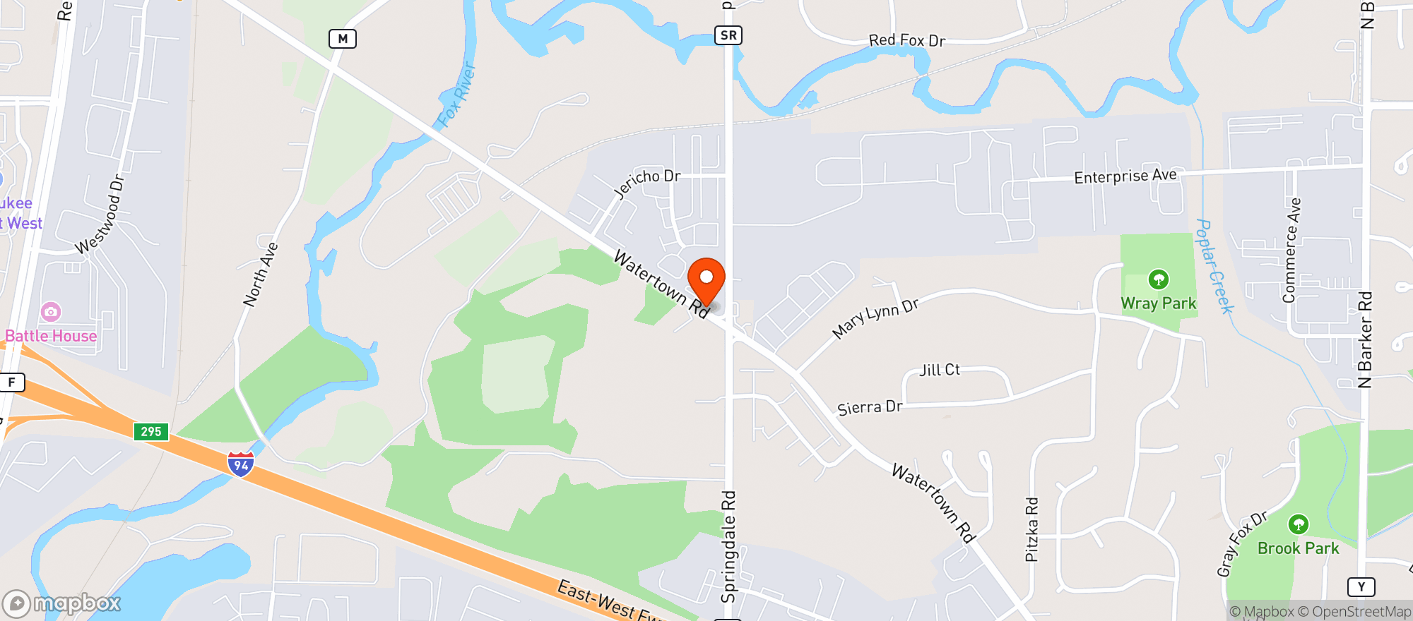 Map showing Andreas Red Rooster Inn