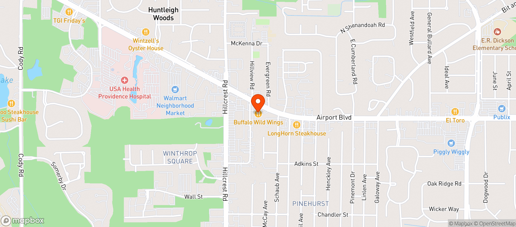 Map showing Buffalo Wild Wings Gril #3433