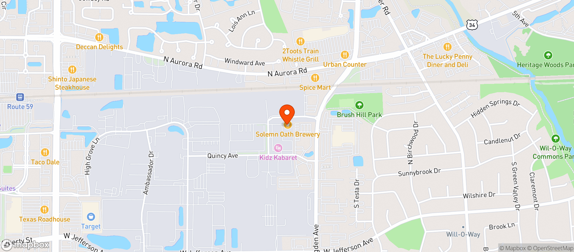 Map showing Solemn Oath Brewery