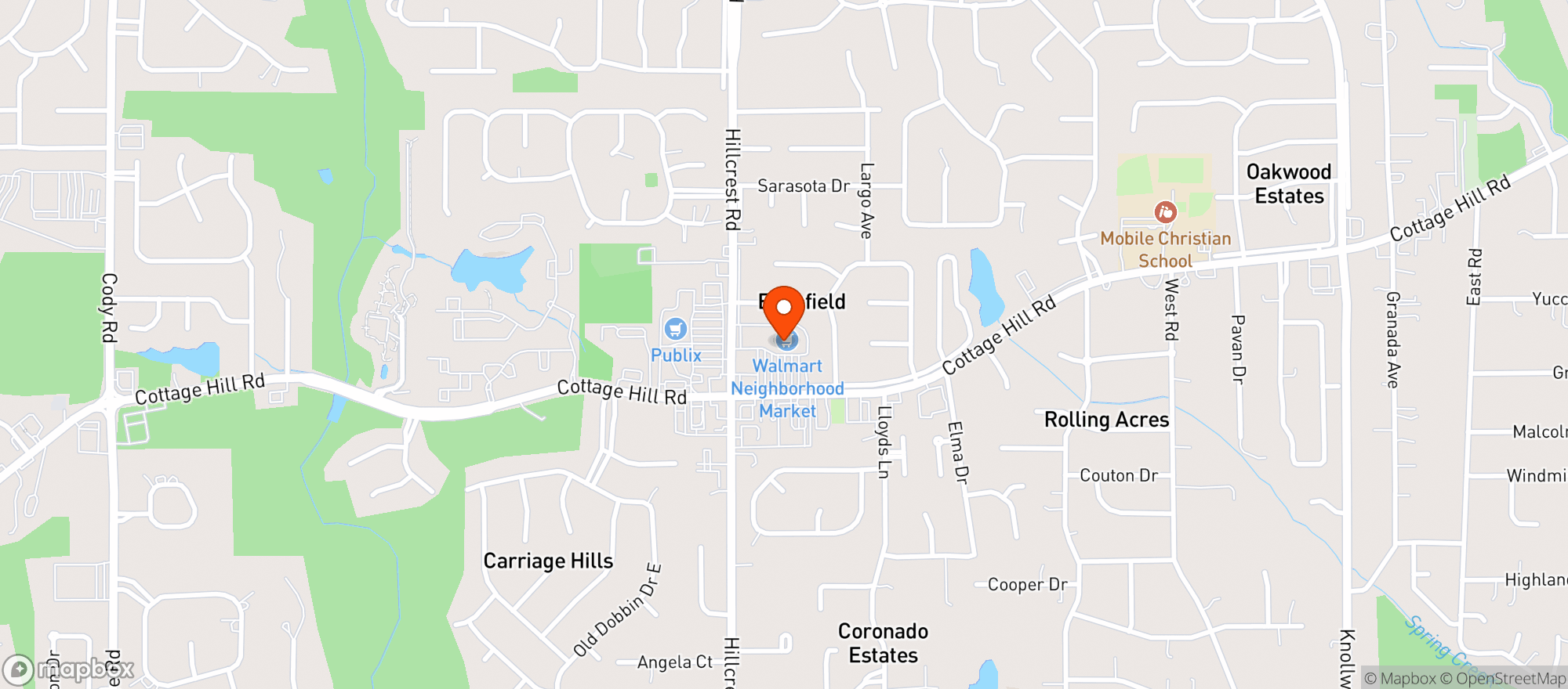 Map showing Walmart Neighborhood Ma #4657