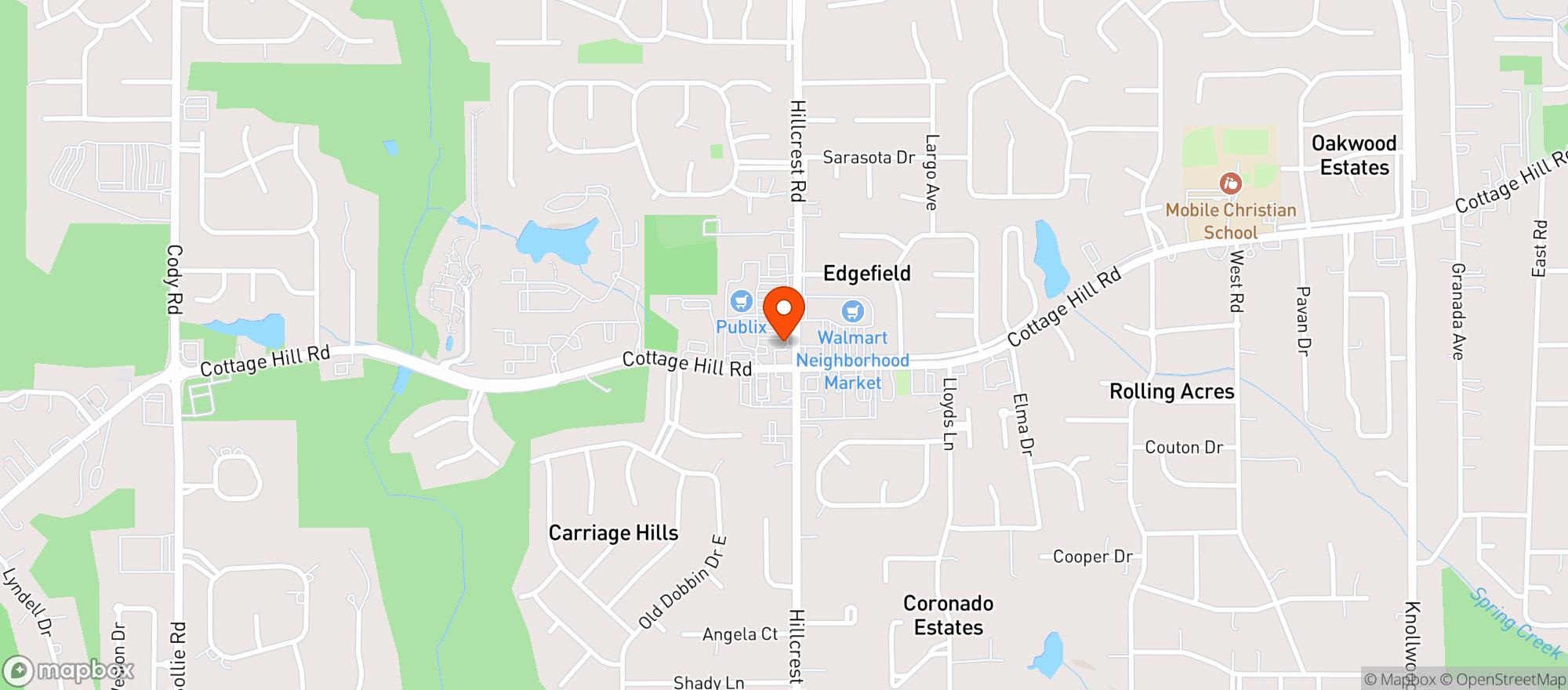 Map showing Cottage Hill Chevron