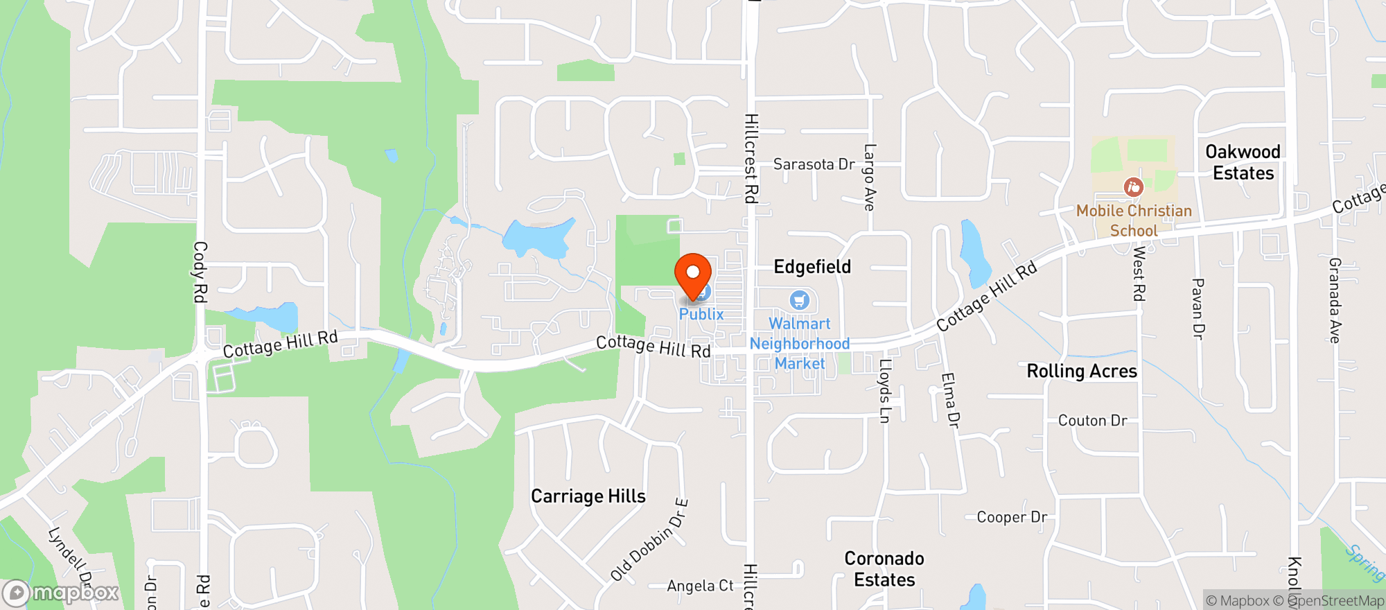 Map showing Publix Super Market