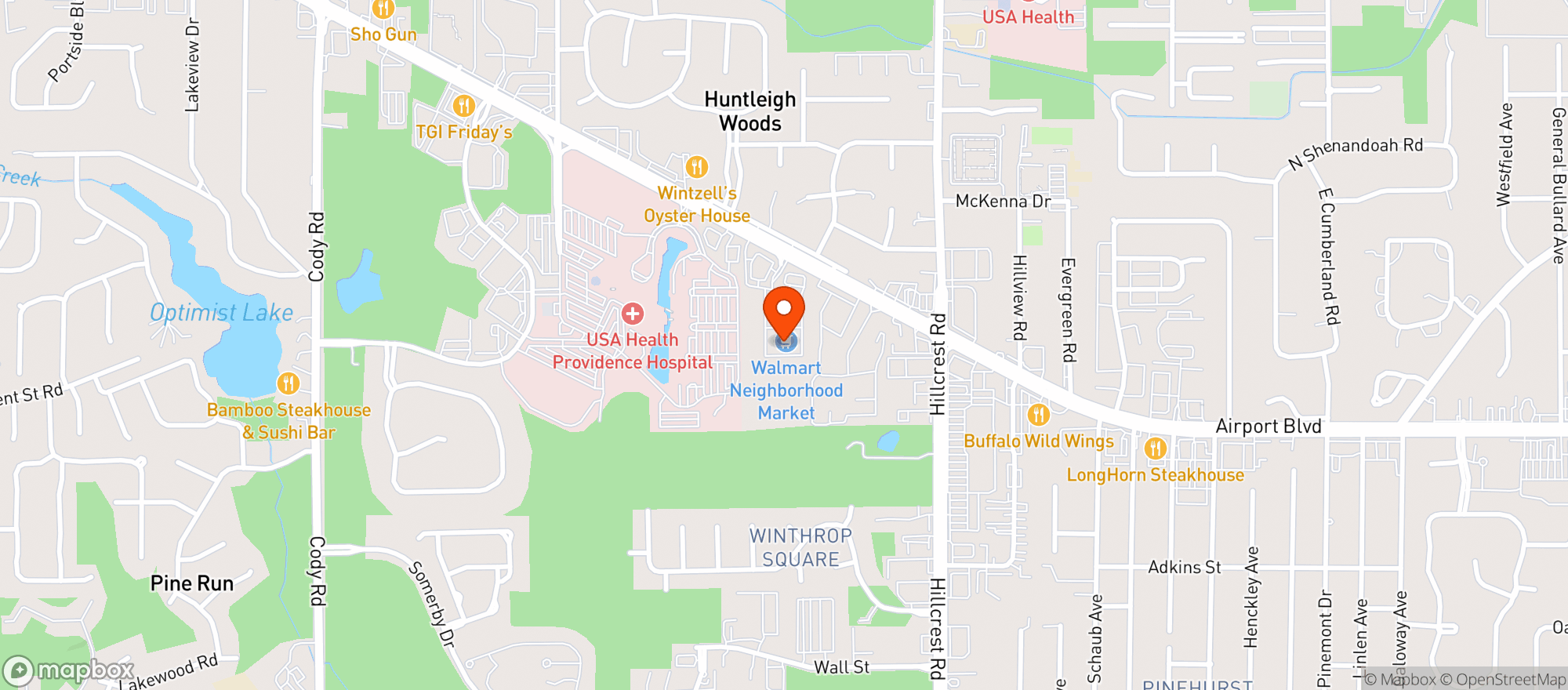 Map showing Walmart Neighborhood Market