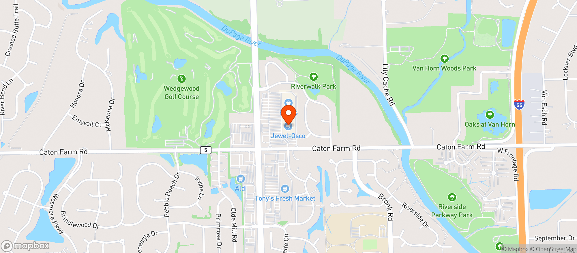 Map showing Osco Drug #0080