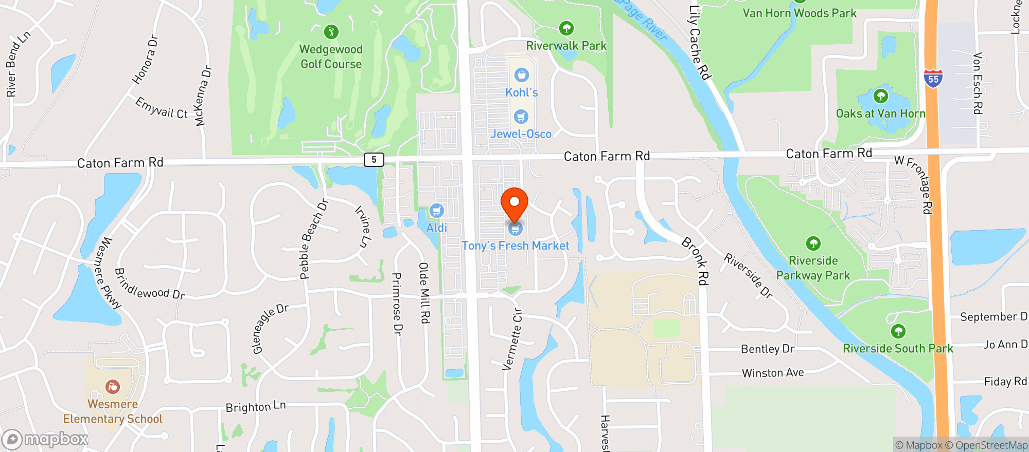 Map showing Tony's Plainfield #1267