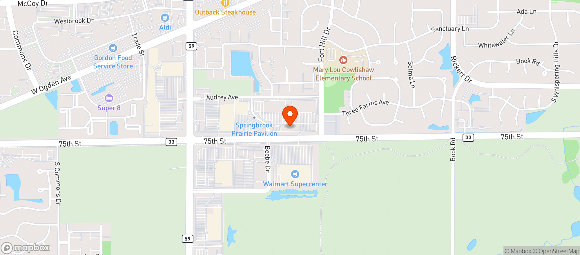 Map showing Buffalo Wild Wings Gril #428