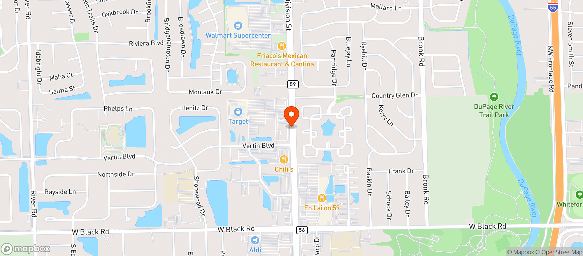 Map showing Target - Shorewood