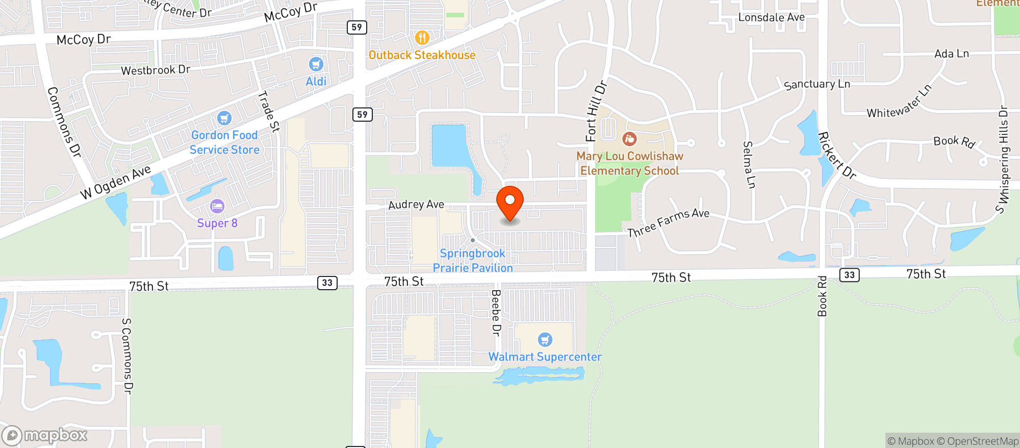 Map showing Whole Foods Market (Naperville)