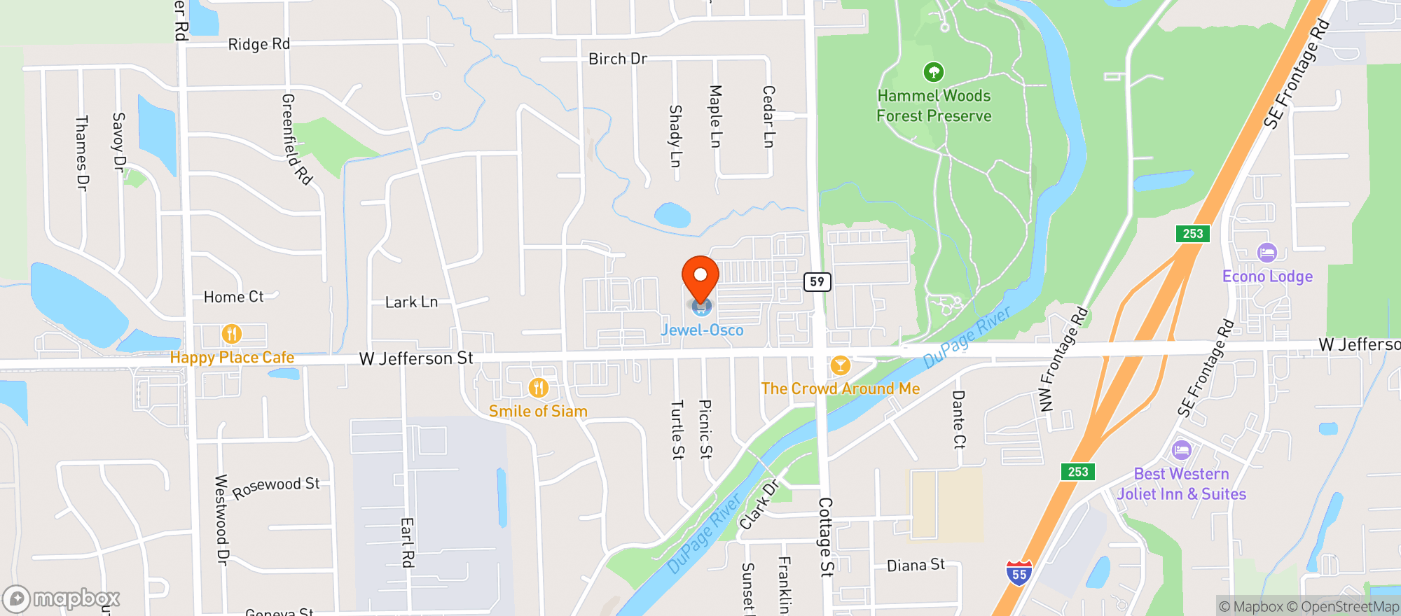 Map showing Osco Drugs #3084