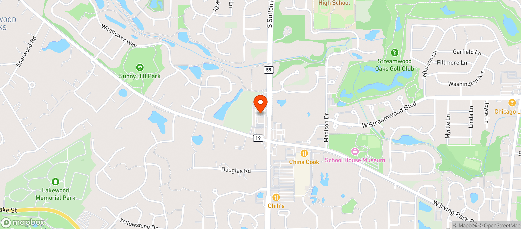 Map showing Ivy Hall Streamwood