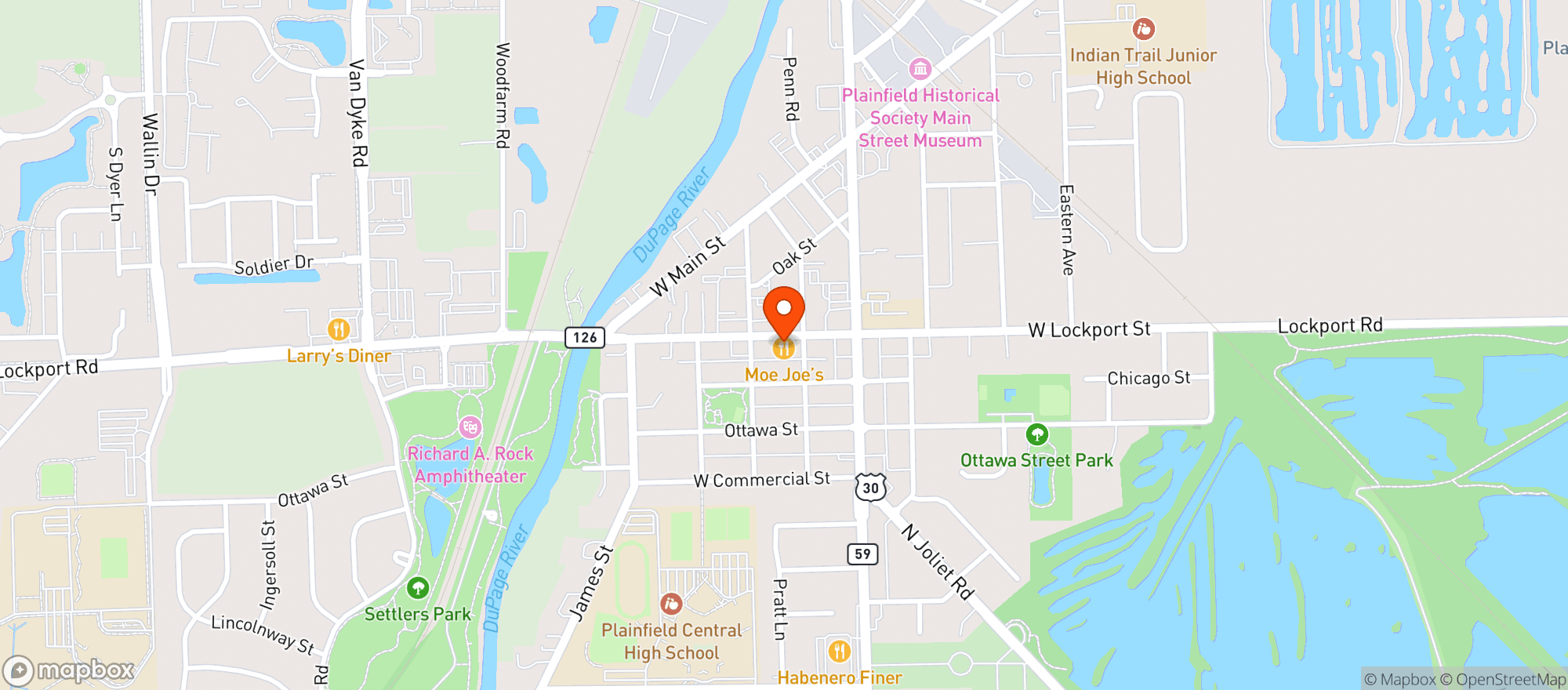 Map showing Moe Joe's Cajun & Caribbean