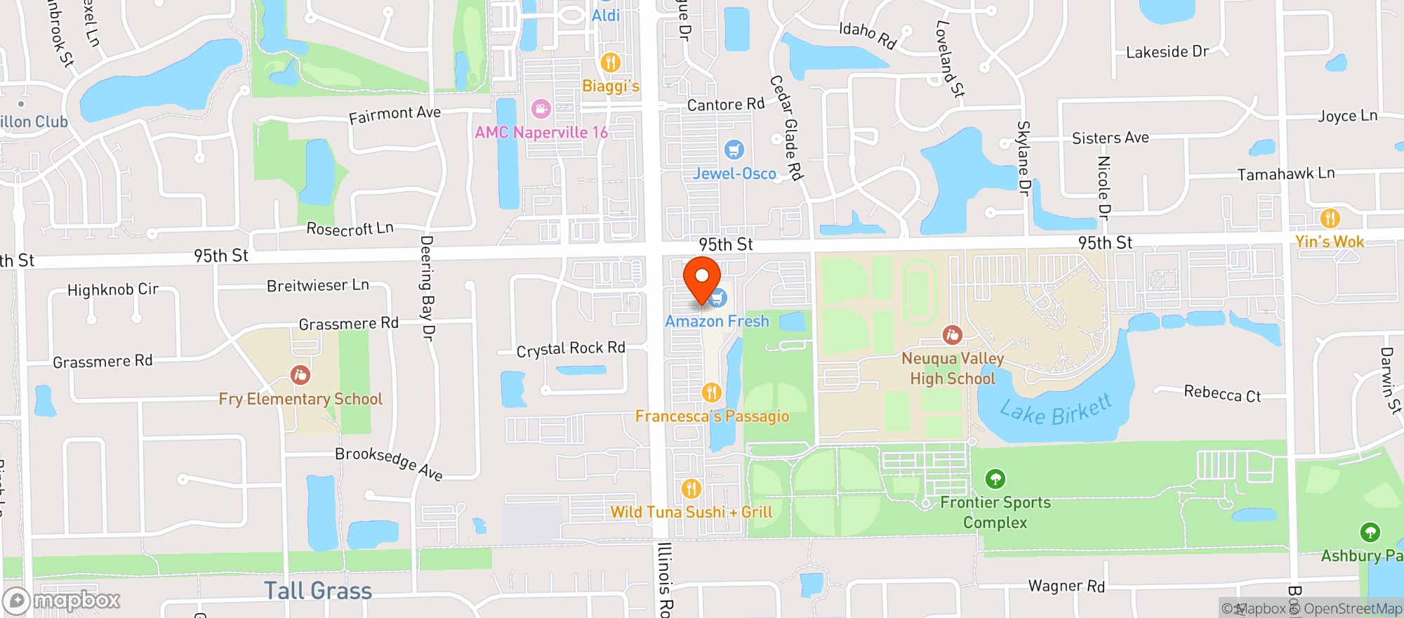 Map showing Amazon Fresh