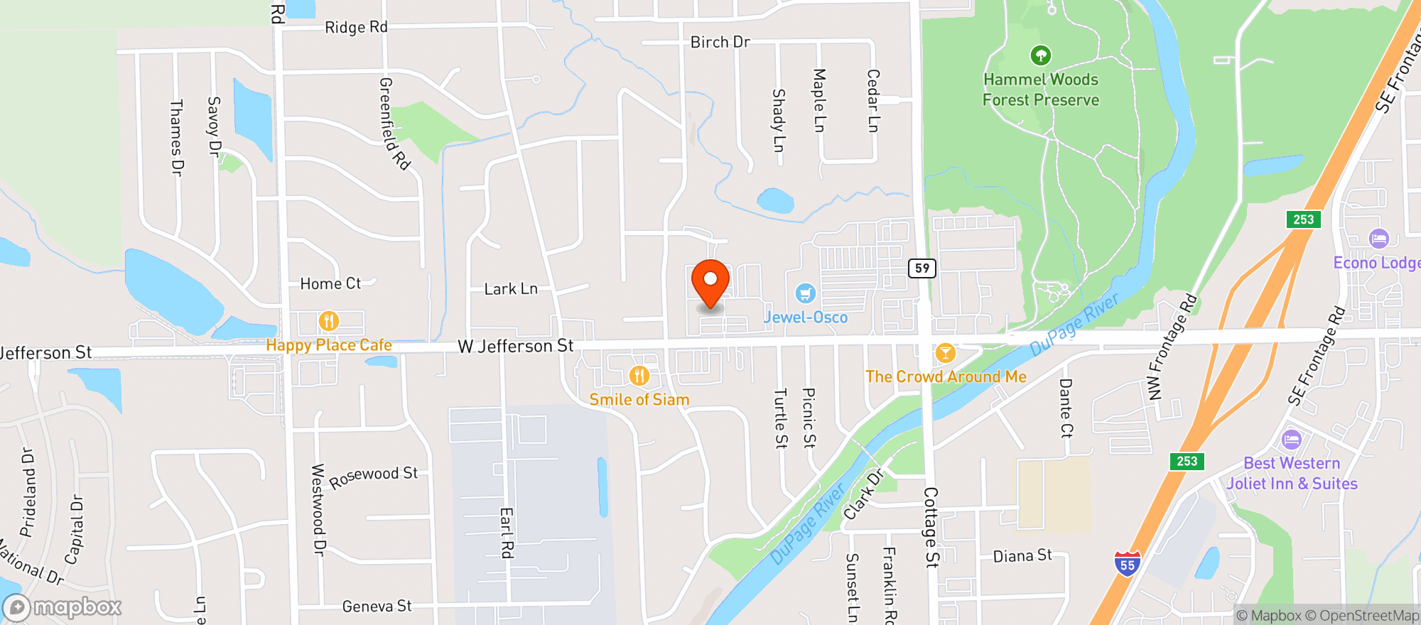 Map showing Corrigans Pub