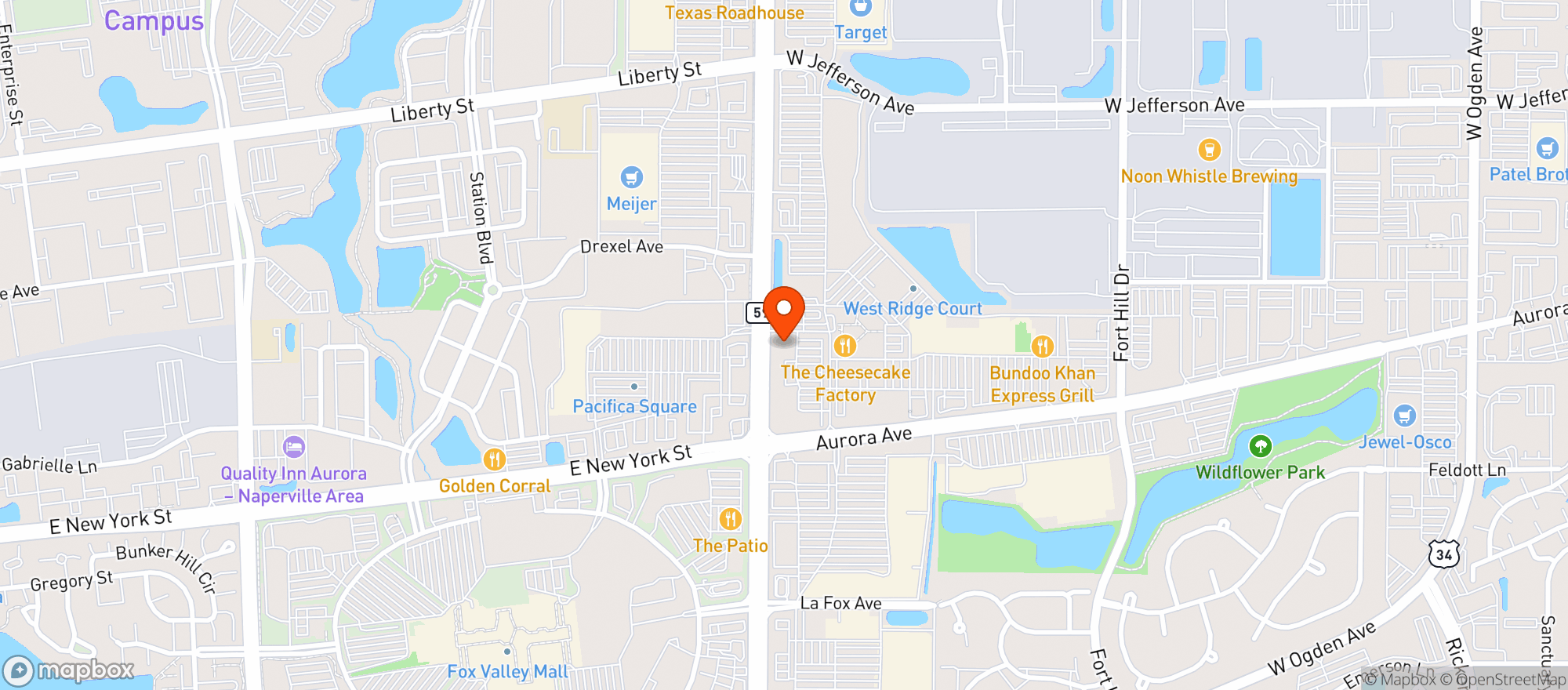 Map showing Lazy Dog Restaurant & B #0