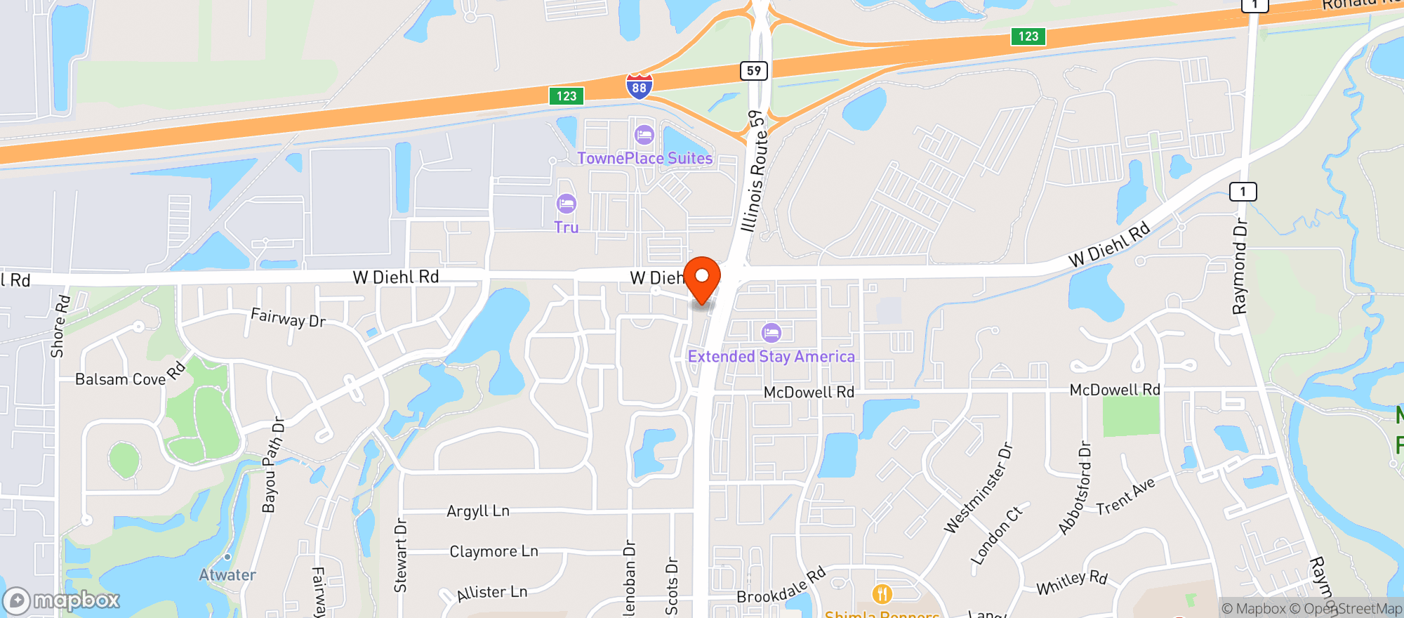 Map showing 7-eleven #33853 - Naperville