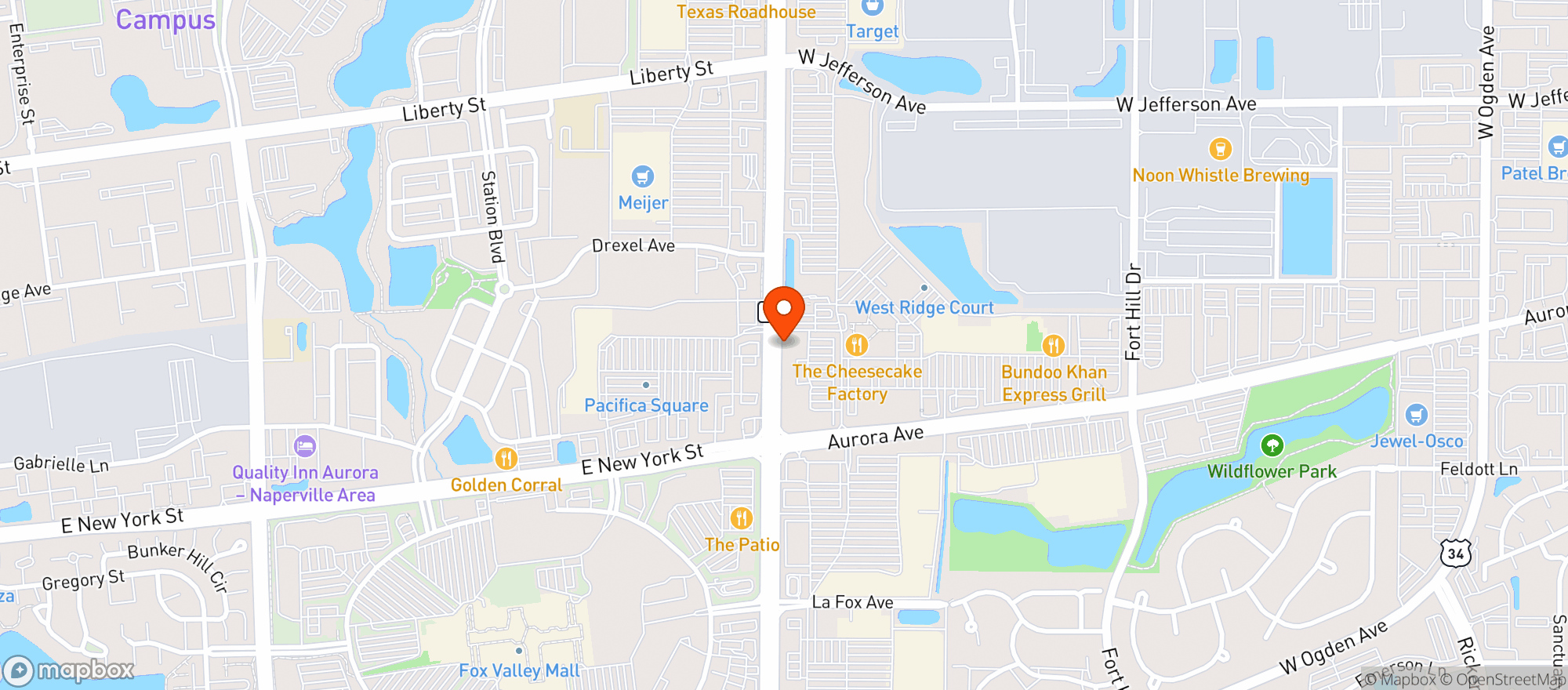 Map showing Cheesecake Factory
