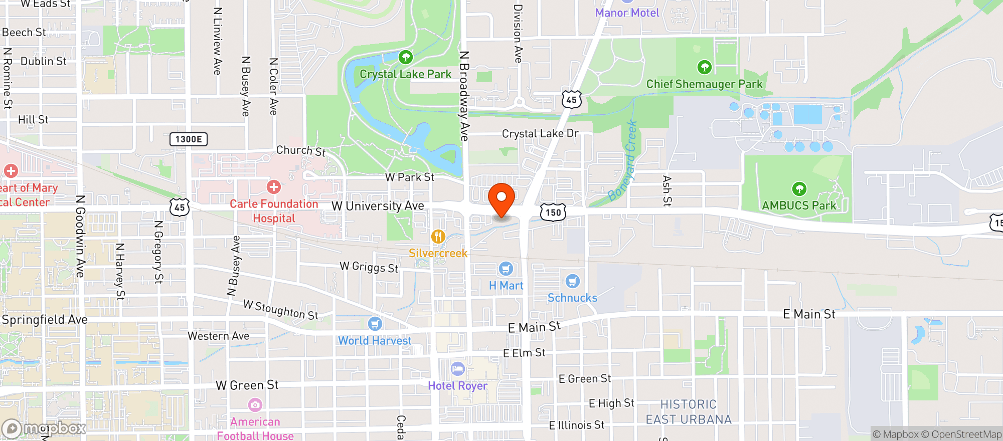 Map showing BevMo - Urbana