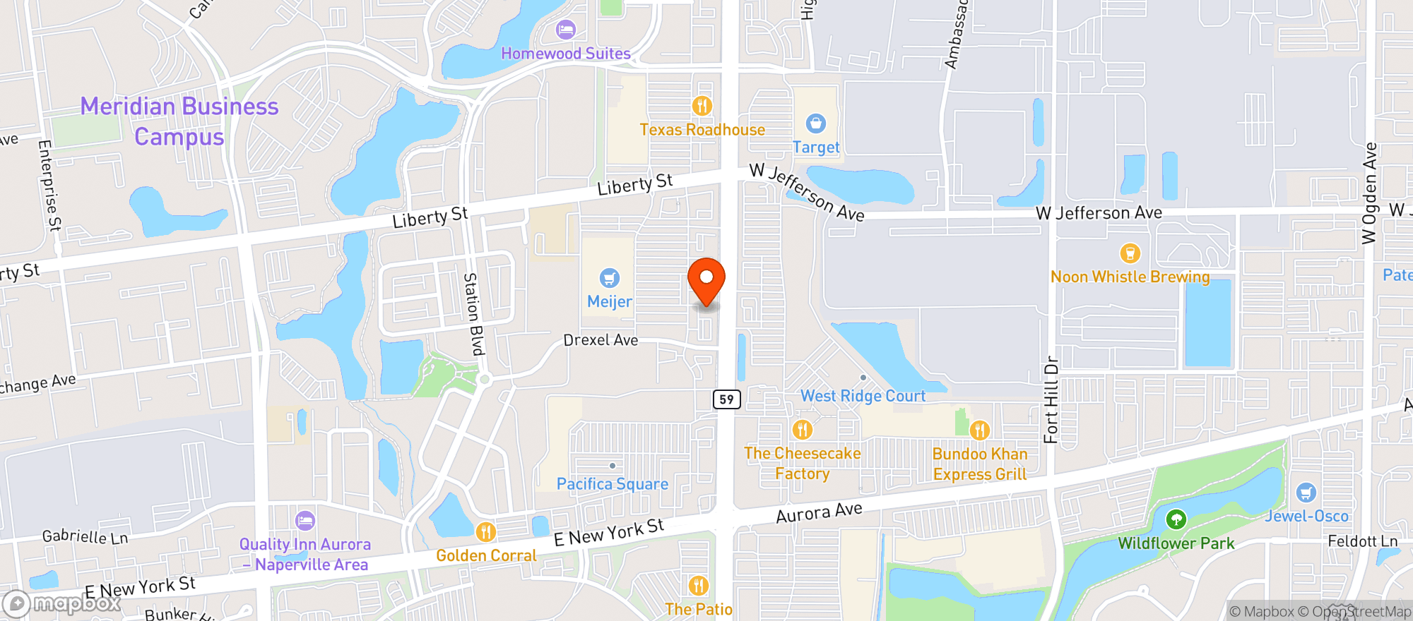Map showing Millers Ale House
