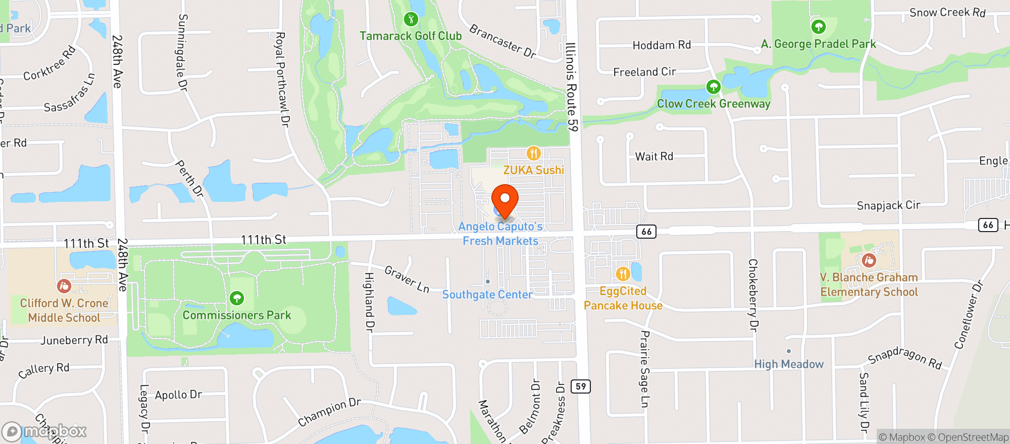 Map showing Caputos Fresh Market