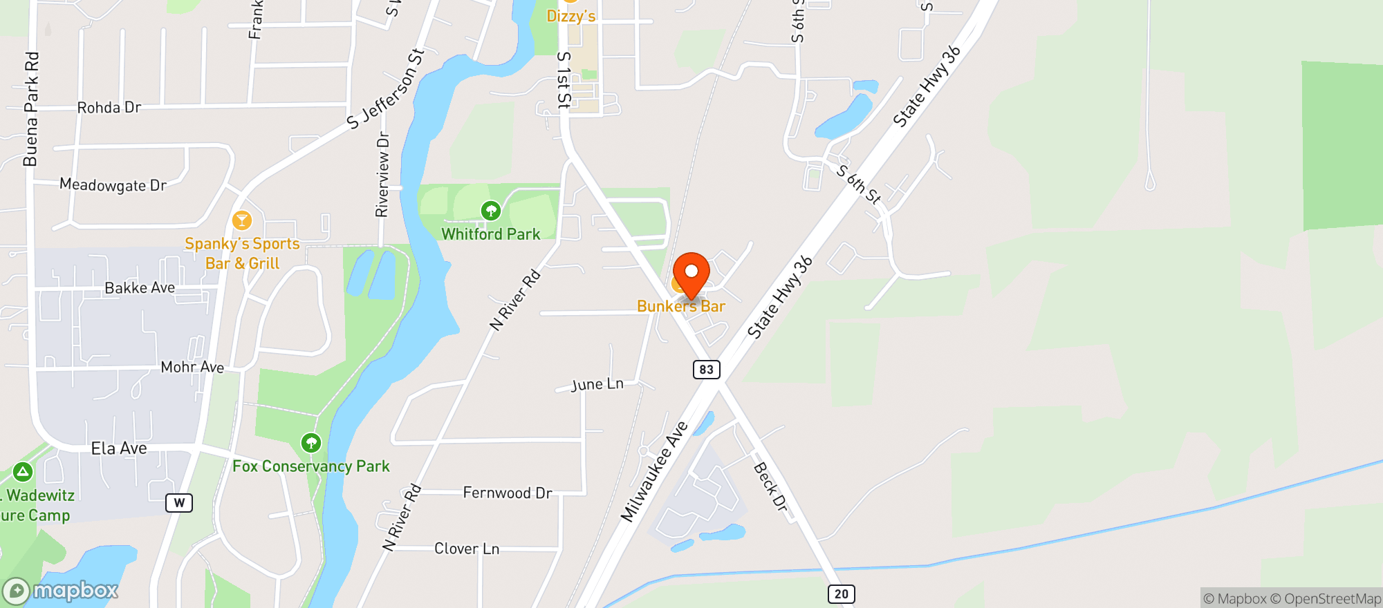Map showing Rochester Food & Beverage