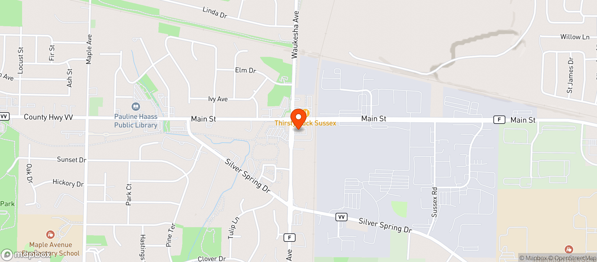 Map showing Rumors Sports Bar & Grill