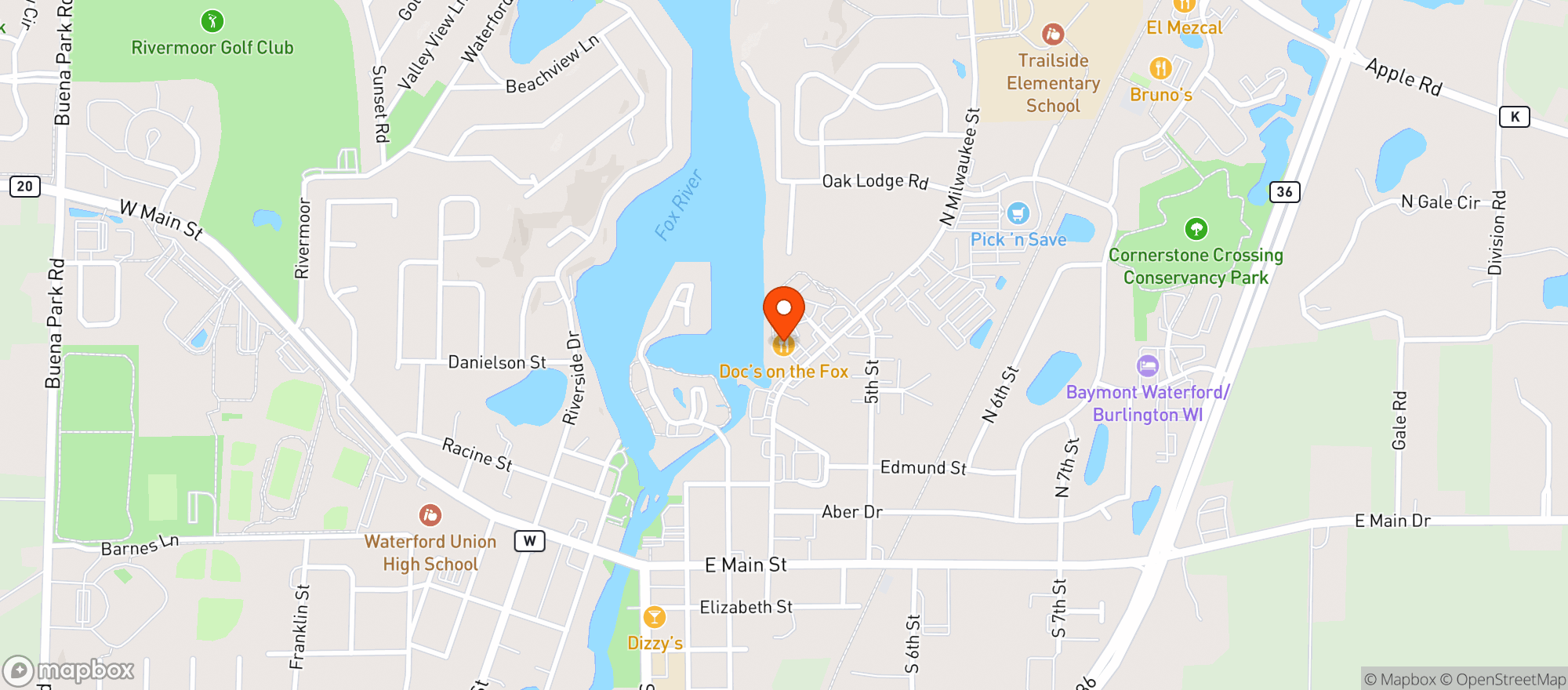 Map showing Doc S On The Fox