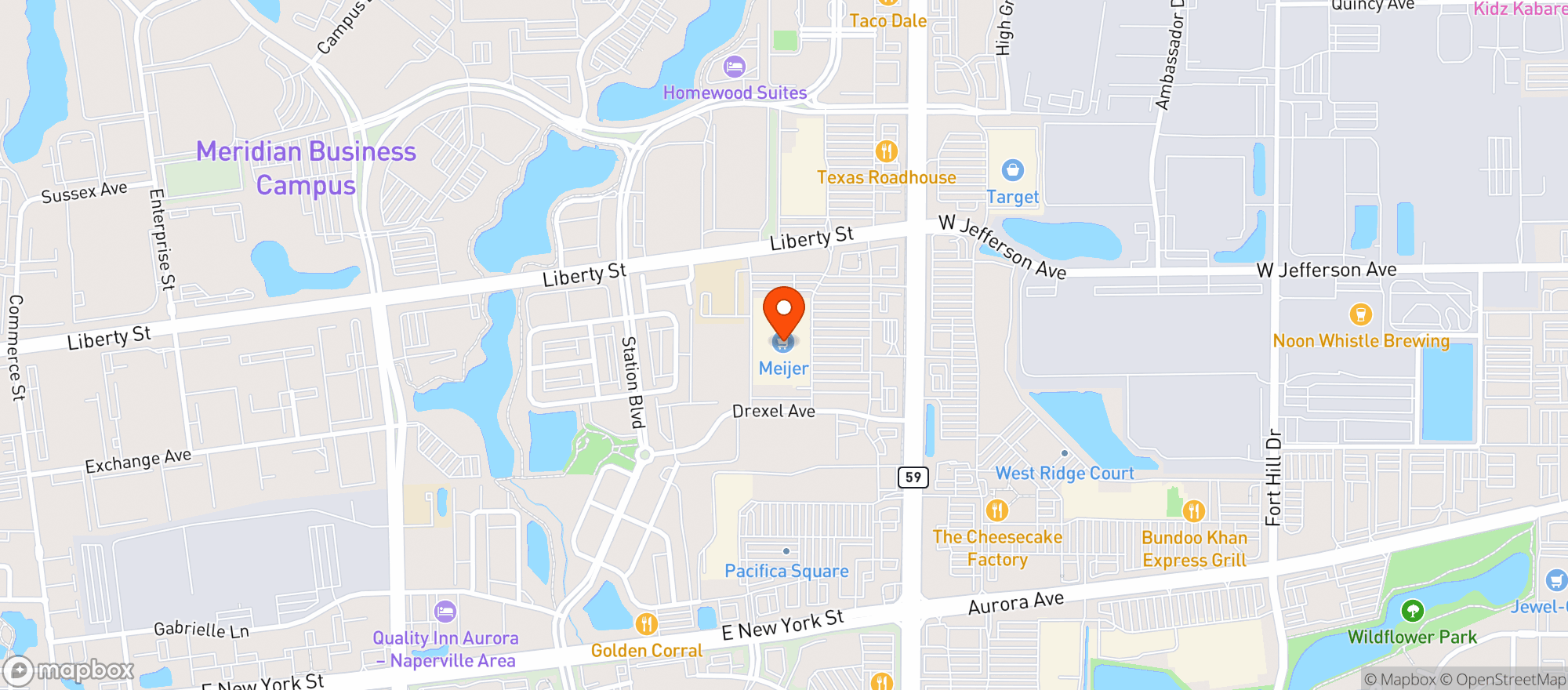 Map showing Meijer