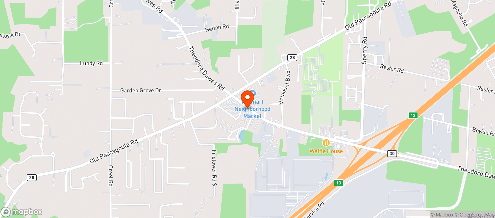 Map showing Rouses Supermarket