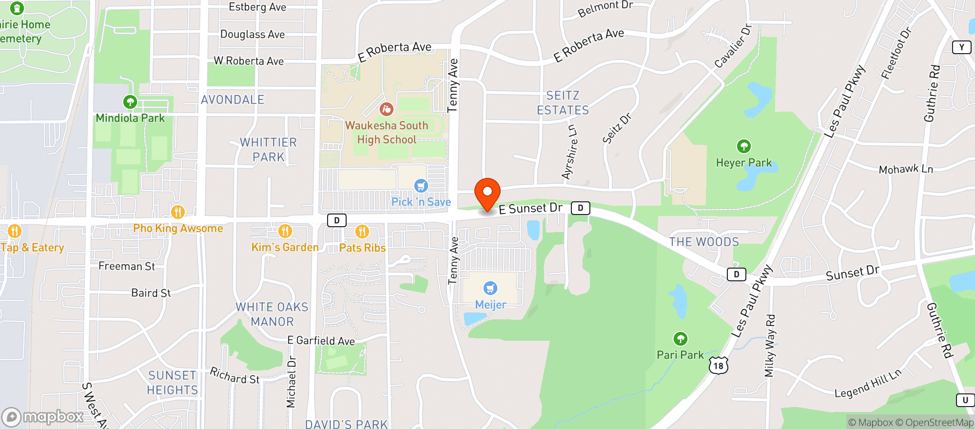 Map showing Meijer