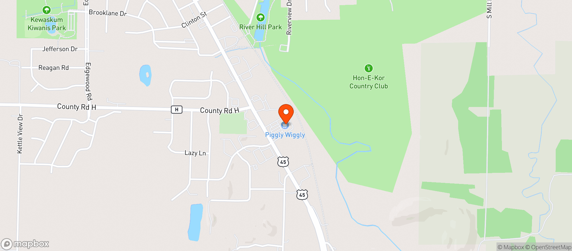Map showing Laatsch Piggly Wiggly