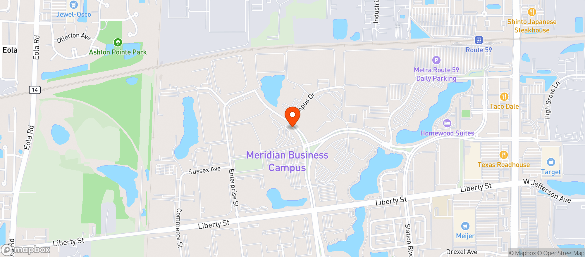 Map showing The Fresh Market on Commons Dr
