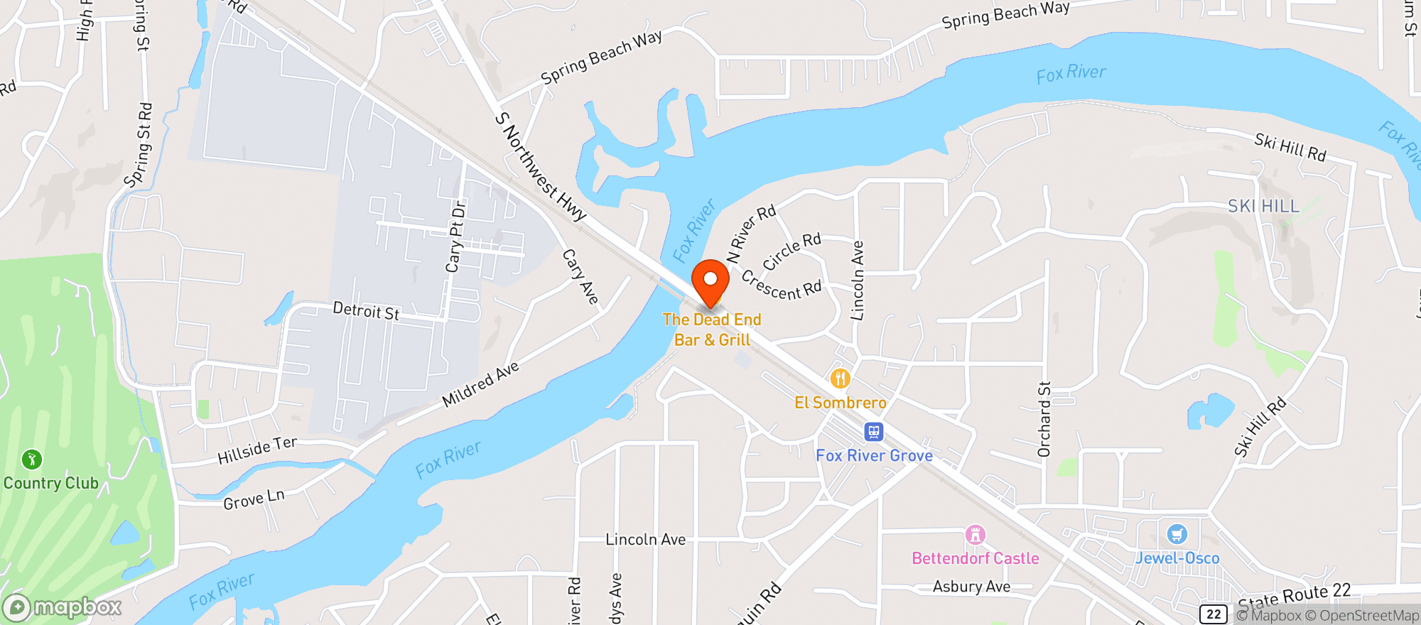 Map showing VOLUME LIQUORS #284375