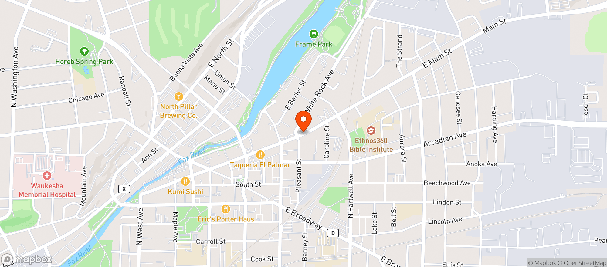 Map showing The Point