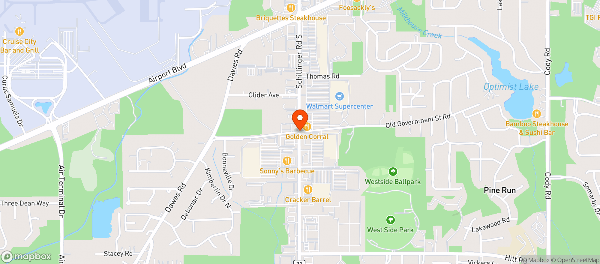 Map showing Walmart Supercenter