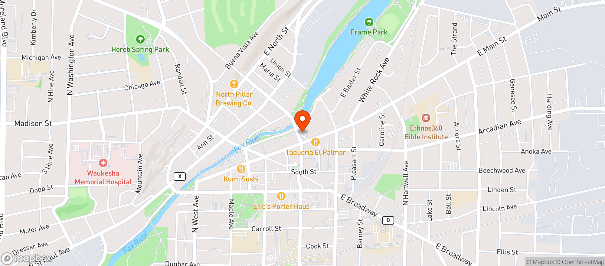 Map showing *discount Liq. - Waukesha
