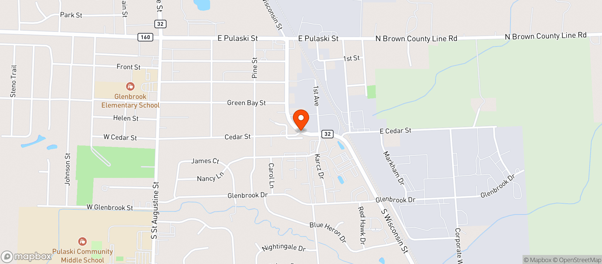 Map showing Kwik Trip
