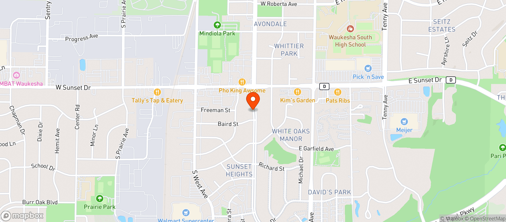 Map showing Michaels Restaurant